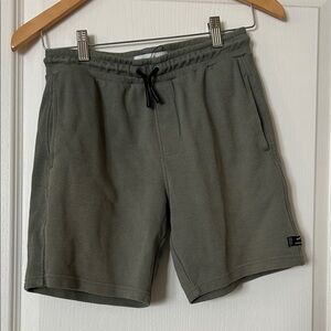 Zara Boys Green Men's Drawstring Terry Shorts